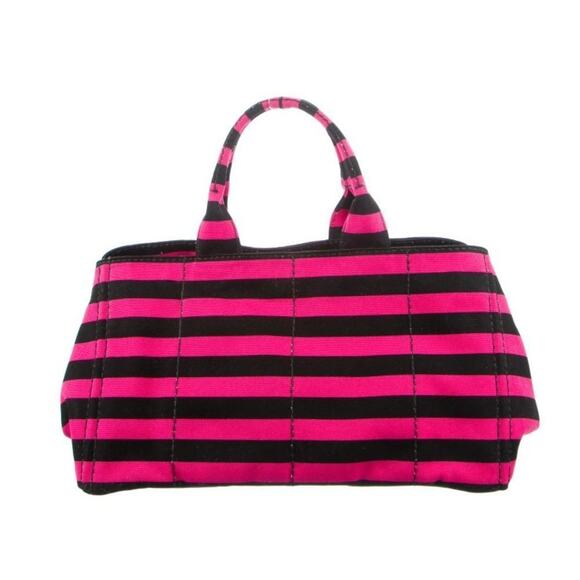 Prada Canapa Righe Stripe Large Tote Bag - Picture 1 of 8